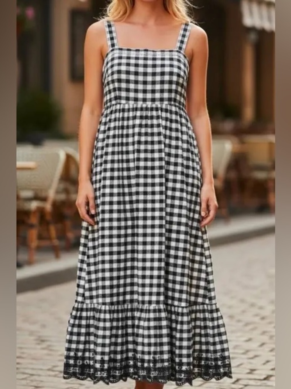 J. Crew Puckered Gingham Dress with Eyelet Trim (Tall 8)